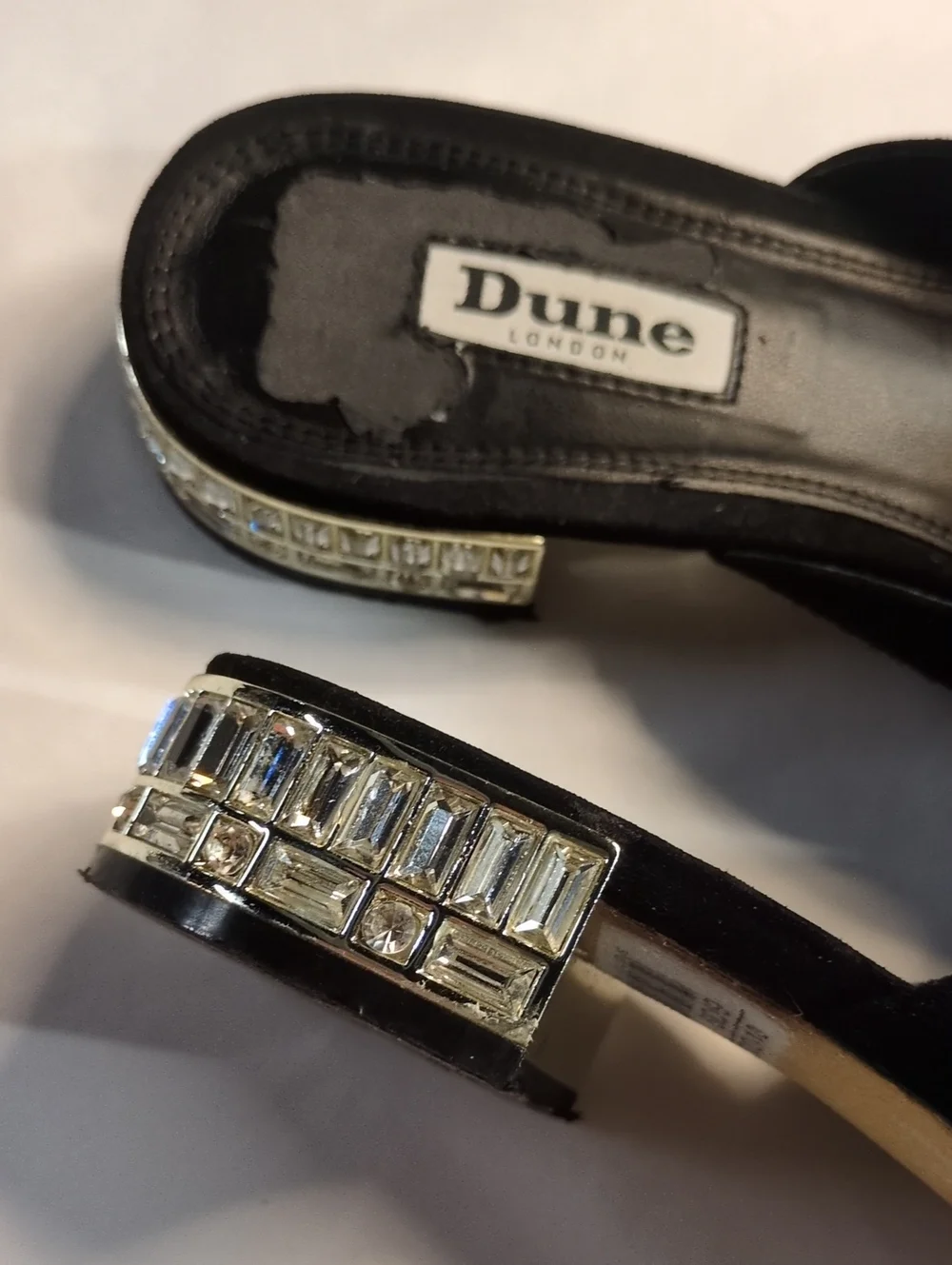 Dune London Velvet Bow Crystal Heel, Size 8M